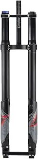 Mountain Bike Suspension Fork 26/27.5/29Inch MTB Air Fork Travel 220mm Double Shoulder Inverted Fork Rebound Adjust Manual Lockout Thru Axle 20 * 110mm
