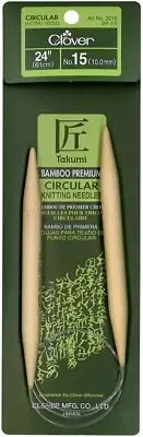 Clover Takumi Bamboo Circular Knitting Needles 24"-Size 15/10mm