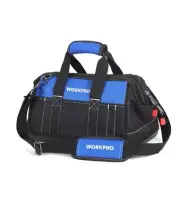 WORKPRO 14" Tool Bag Multi-pocket Tool Organizer with Adjustable Shoulder Strap