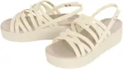 Crocs Women's Brooklyn Strappy Low Wedge Bone US Size 11 EU 42-43