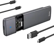 Sokiwi M.2 NVMe SATA SSD Enclosure Adapter Tool-Free, USB 3.2 Gen2 10Gbps External NVMe to USB PCI-E 6Gbps SATA M-Key/B+M Key, NVMe Reader Support UASP Trim for SSDs 2230/2242/2260/2280