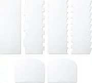 6pcs Cake Scrapers, 9 Patterns Premium Acrylic Cake Scraper Smoother Cake Scrapers And Smoother Set Cake Decorating Scraper DIY Cake Cream Practical Tools(White)