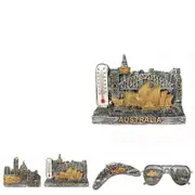 2x Australian Souvenirs Fridge Magnets Sydney Melbourne Thermometer Aussie Gift
