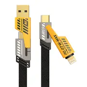 [4in1] ZUSLAB 65W Fast Charging Type C Cable for Samsung Galaxy Z Fold 5 4 3 Z Flip 5 4 3 Nylon Braided Type-C Charger Cord 1M (Yellow)