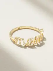 [Sydney Evan] Sydney Evan - Mama 14-karat Gold Diamond Ring - 4 4 Gold