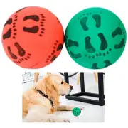 2 Pc Rubber Pet Balls 2.36" Dog Cat Toys Puppy Chase Round Play Chew Colorful