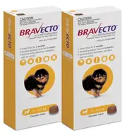 Bravecto Flea & Tick Tablets for X-Small Dogs 2-4.5 kg - Yellow - 2 Tablets (6 months)