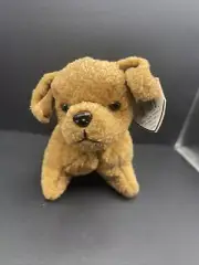 Ty Beanie Baby Tuffy The Dog 6.5" Plush Beige Brown PVC Pellets 1996 With Tag