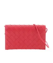 Intrecciato leather wallet One size Red