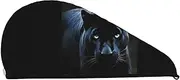GDSHJKLW Panther with Blue Eyes Drying Hair Caps Super Absorbent Soft Hair Drying Towel Quick Dry Coral Velvet Hair Drying Cap Hair Turban for Women Wet Hair Long Thick Hair