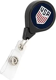 Desert Cactus US Soccer Retractable Badge Holder USMNT United States Men's National Team ID Reel with Ticket Clip for Lanyard, Work, School & Office Access (Design A)