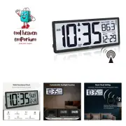 14.5'' Atomic Clock with Backlight, Large Digital Wall Clock Battery Operated...