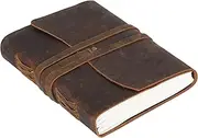KomalC Handmade Leather Journal/Writing Notebook Diary/Bound Daily Notepad For Men & Women Unlined Paper Medium, Writing Pad For Artist, Sketch (7 x 5, Brown Tan)