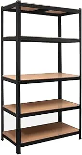 Traderight 5-Tier Warehouse Shelving Rack, Garage Display Shelves,Heavy Duty Steel Rack Pallet Storage,Black Steel Frame & MDF Shelves,175KG for Each Shelf,1.72M High,0.75M Length