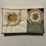 Vintage Hallmark Beverage Ensemble 16 Ea. Napkin Coaster Set Thanksgiving Turkey