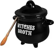 Ipetboom Cauldron Bowl with Spoon Elegant Ceramic Cup Witch Themed Drinkware for Home Office and Restaurant Use Glossy Finish Multi Purpose Mug for Tea Juice and More