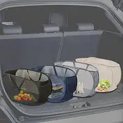 LATERONON Car Trunk Organizer,Adjustable Car Accessories for SUV Sedan Truck Foldable Car Organizers and Storage - Multi-Purpose Auto Storage Bin for Car (Black/Blue/Beige/Gray)