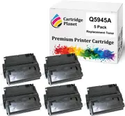 5 Pack Compatible Toner Cartridge Replacement for HP Q5945A 45A (18,000 Pages) for HP Laserjet 4345 MFP 4345x MFP 4345xm MFP 4345xs MFP M4345 MFP M4345x MFP M4345xm MFP M4345xs MFP