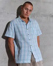 [Lucid] Lucid Men's Inherent Short Sleeve Shirt in Blue Size XL XL Blue