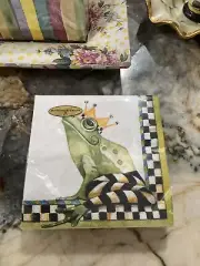1 MacKenzie-Childs Frog & Courtly Check Bumble Bee Cocktail Paper Napkins.