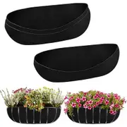 3 Pack 30 Inch Black Felt Window Box Liners,Fabric Trough Planter Basket Liners Replacement,Non Woven Hanging Plant Liner for Wall Hanging Basket