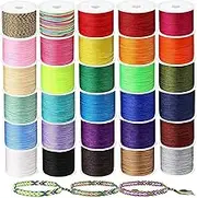 1500Yards Nylon String for Bracelets, BetterJonny 30 Rolls 0.8mm Chinese Knotting Cord Nylon Beading String Thread for Kumihimo Macrame Jewelry Making Friendship Bracelets, 30 Colors