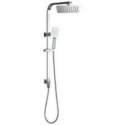 WELS Square 8/10/12" Twin Shower Head 3 Modes Handheld Silde Wall Rail Combo Set
