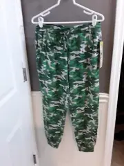 NWT women's Muk Luks Green Camo pj Jogger Pants sz M FAST SHIP