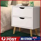 Bedside Tables 2 Drawers Side Table Nightstand Storage Cabinet White