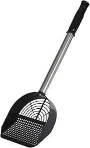 Folpus Metal Cat Litter Scoop Sifting Tool Cleaning Tool Pet Cleaning Mesh for Cat Box, Black