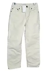 J. Crew Crewcuts Jeans Girls 7 Denim White Cord Straight Leg Pants Preppy NWT