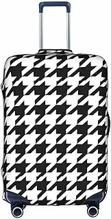 [FSCEV] Houndstooth Black Trolley Suitcase Protective Cover Business Travel Luggage Protector Fashion 18-32 Inches, White, L