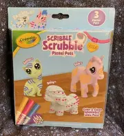 Crayola Scribble Scrubbie Pastel Pets (3 Washable Pet Figurines) NIB