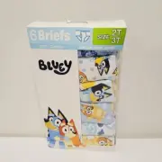 Bluey Cartoon Dog 6 Briefs Cotton Sz 2T/3T Underware