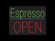 Espresso Neon Sign for Retail Displays | LED Flex Neon | 31"W x 24"H x 1"D