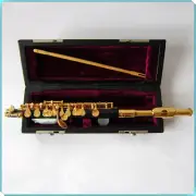 Top Gold Plated Piccolo Flute Black Bakelite Material C Key Italian pad Case A