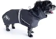 Huskimo Dog Coat Peak Thunderstorm 27cm, Grey – Lightweight Rain Jacket with Rainshield Fabric, Adjustable Fit, Reflective Trim, High Collar Protection, Machine Washable