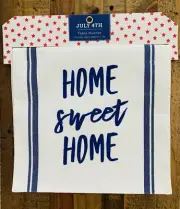 NWT Home Sweet Home Table Runner White Blue Patriotic 4th July Farmhouse 13x72