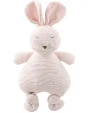 The Peanutshell Knitted Plush Cotton Soft Animal Baby Toy 30cm Pink
