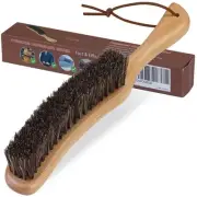 Lint Brush for Clothes with 100% Soft Horse Hair Bristle, Large Beech Wood Ha...