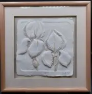 "Iris" Hand Cast Paper Framed Art Wesley "Wess" Smith Figi Graphics Signed