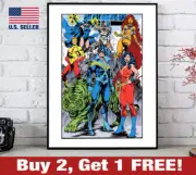 Teen Titans Poster 18" x 24" Print Retro 80s DC Comics Nightwing Raven Cyborg