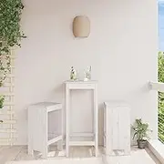 Garden Chair Bar Stools 2 pcs White 40x36x75 cm Solid Wood Pine Patio Seating