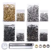 Grommet Kit 800 Sets Gronmets Eyelets with 3 Pieces Install Tool Kit 4 Colors