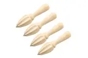 4x Cuisena Manual Wood Citrus Juicer Reamer Kitchen Fruit Lemon Extractor Cream