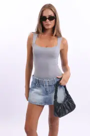 Grey Supersoft Bodysuit Sleeveless - Size 16XL, Women's Bodysuit