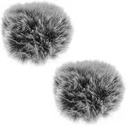 EMSea 2PCS Fur Microphone Windscreen 10cm Lavalier Mic Windbreaker Mini Wind Filter Mic Windshield Muff Pop Filter for Indoor Outdoor Environments