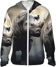 [LHBWCVN] UPF 50+ Light Jacket Full Zip Sun Protection Hoodie for Women Men Long Sleeve Rhino Sun Shirts