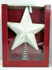 NEW Holiday Time Glittered Star Tree Topper Double Sided 10" Christmas Star 1021