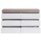 Ashley Coastal White Wooden Chest of 6 Drawers